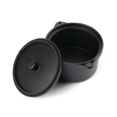 Black Polypropylene Mini Cooking Pot with Lid 3 oz & 2.8