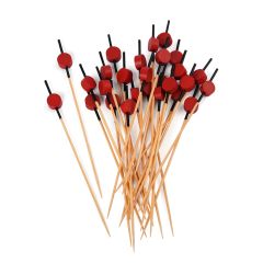 Bamboo Black & Red Beaded Skewer 4.7