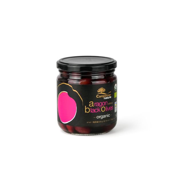 Whole Aragon Black Olives, Organic