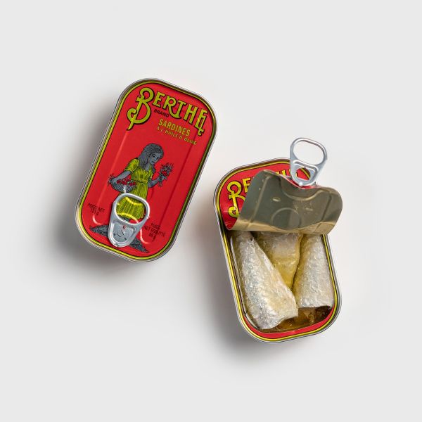 Berthe - Sardines in Olive Oil - 061504 4.4 oz (125 g) Tin - Open