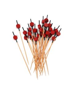 Bamboo Black & Red Beaded Skewer 4.7