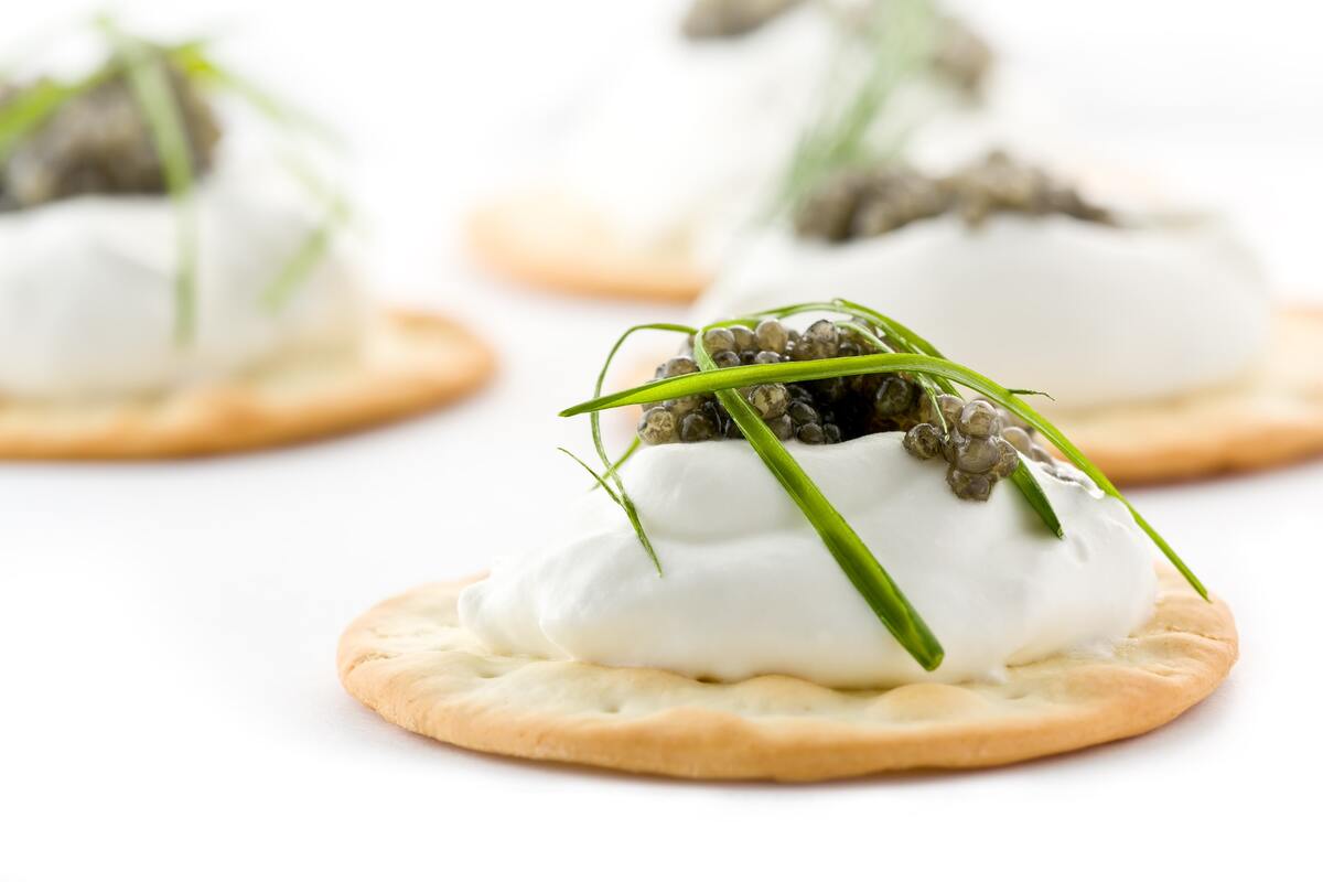 The Classic Combination of Caviar and Creme Fraiche