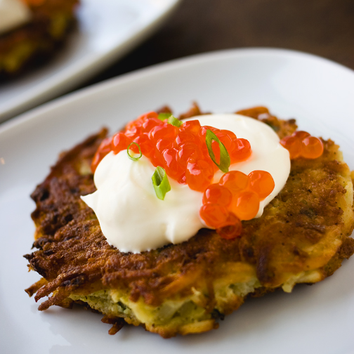 potato latke salmon roe